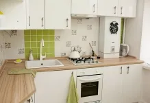 Как да се скрие газовия котел в кухнята снимка близо дизайн с индивидуален котел за отопление в