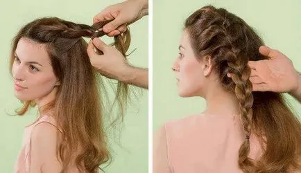 Красиви плитки за дълга коса с уроците си ръце снимка