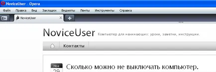 Изчезнал адресната лента в Opera, как да се върне ( «опера конфигурационния Show) Изчезнал адресната лента в Opera, как да се върне