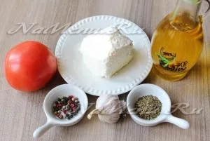 Салата с фета сирене и домат рецепта със снимка