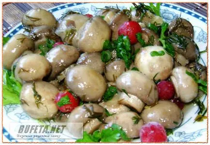 Мариновани гъби бързо хранене у дома