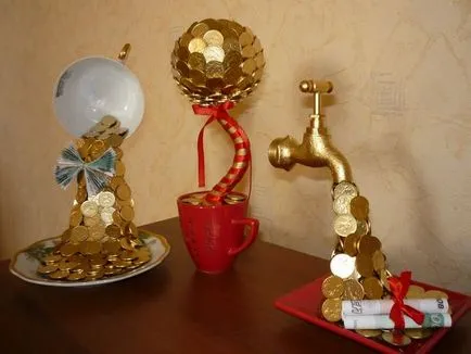 Topiary на монетите със собствените си ръце стъпки снимки, майсторски клас, дърво пари от кафе и монети като
