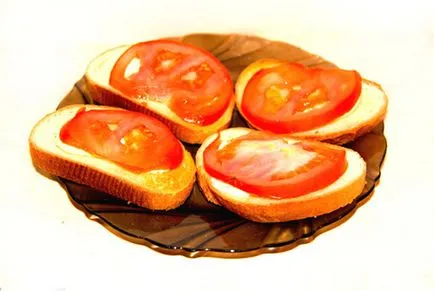 Вкусни хрупкави сандвичи с чесън и домати