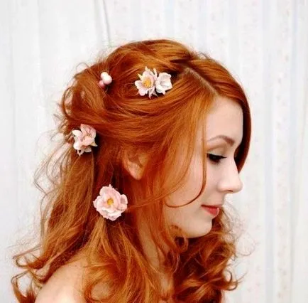 Barrettes, цветя за коса, цветна шнола