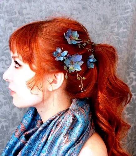 Barrettes, цветя за коса, цветна шнола
