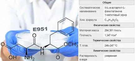 E951 аспартам - въздействие върху здравето, полза и вреда, описание