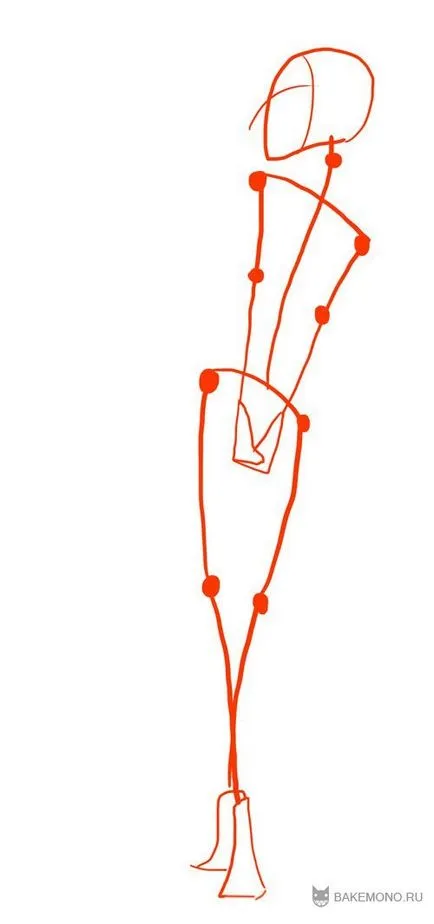 Как да се направи едно момиче стои с гръб, с молив в етапа