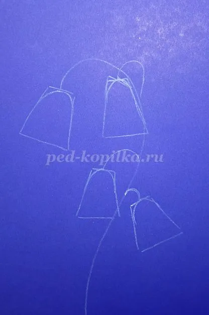 Как да нарисувате цвете звънци етапи