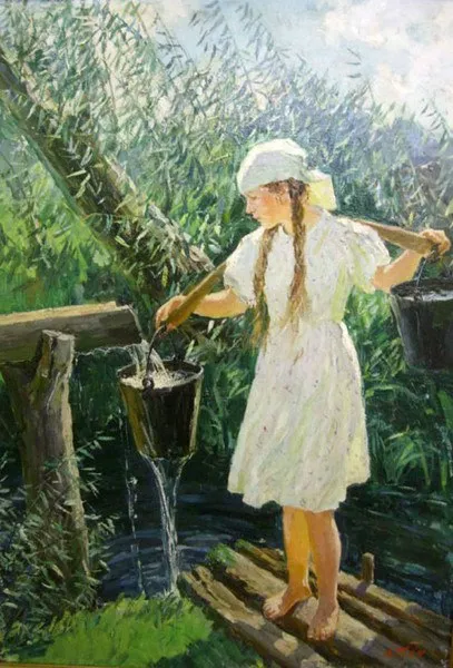 Както се носи вода иго, славянска традиция (износени) Тъй като водата носеше иго, славянската традиция