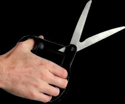 Задържането съвети ножици (вдясно) Задържането съвети ножици