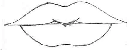 Как да нарисувате молив за устни в етапа, lessdraw