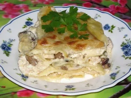 Лазаня с пиле и гъби