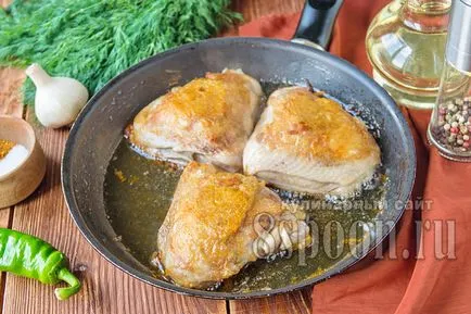 Как вкусно печено пиле на тиган рецепта от 8 лъжици