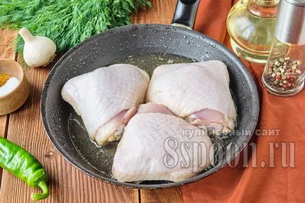 Как вкусно печено пиле на тиган рецепта от 8 лъжици