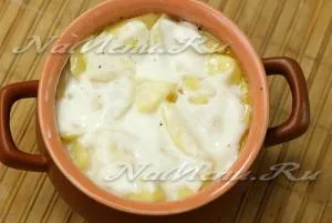 Картофи с гъби в гърне във фурната, рецептата със снимка