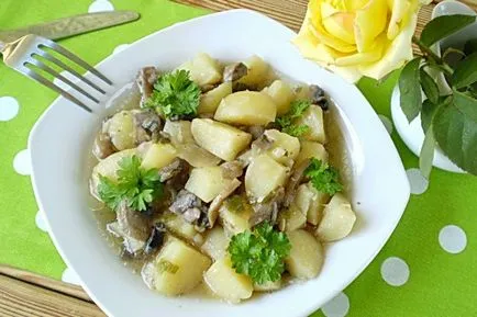 Картофи с гъби рецепти и снимки на ястия от картофи с гъби в пещ, гърне, тиган на