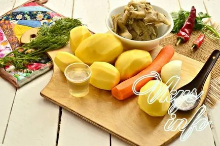 Картофи с гъби в тиган - рецептата със снимка