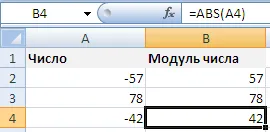 Модул номера в ексел