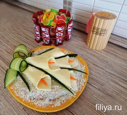 100 Салата украса снимка красива декорация салата