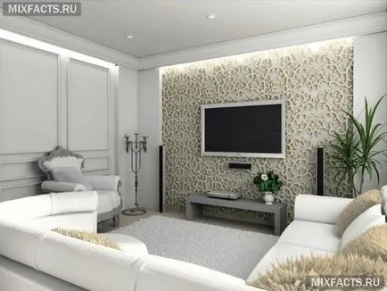 Правила и дизайнерски идеи на стените в хола (снимка)
