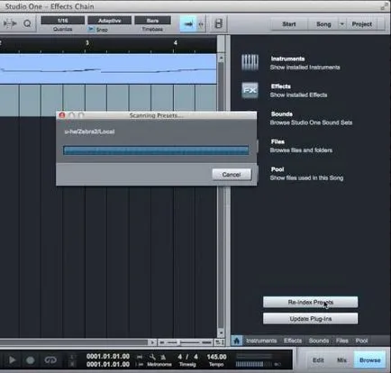 PRESONUS студио един създаването и запазването вериги ефект