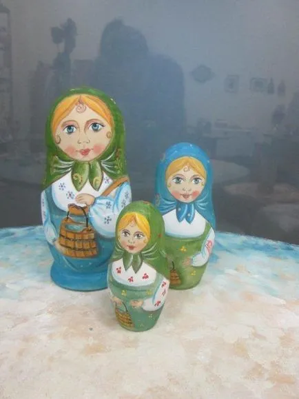 Боядисани Матрьошка цех за начинаещи с шаблони и снимка