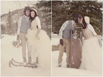Сватбена фотосесия в зимни идеи, примери, подпори
