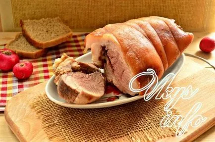 Свински джолан на фурна в рецепта фолио със снимка