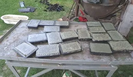 Тротоарни плочки със собствените си ръце производство, производство форма