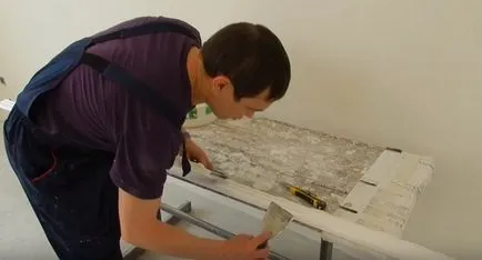 Инсталиране на таван корнизи му ръце снимки, видео инструкция