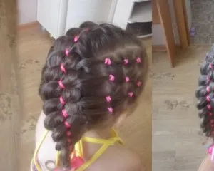 Кърлинг на бобини снимка, обвивка на косата в ролки за коса, Калерче