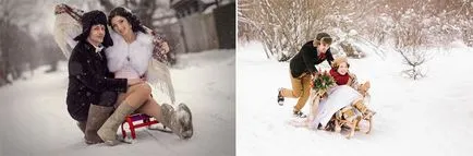 Зимна сватба фотосесия - идеята за снимане на открито, фото и видео