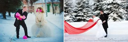 Зимна сватба фотосесия - идеята за снимане на открито, фото и видео