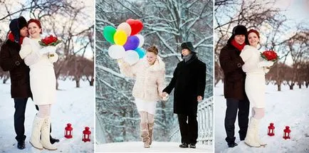 Зимна сватба фотосесия - идеята за снимане на открито, фото и видео