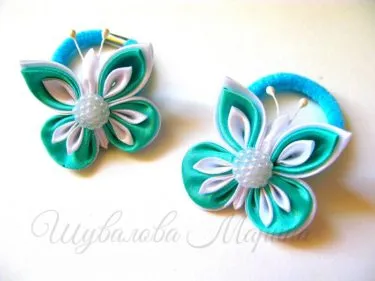 Butterfly на сатенени панделки, майсторски клас