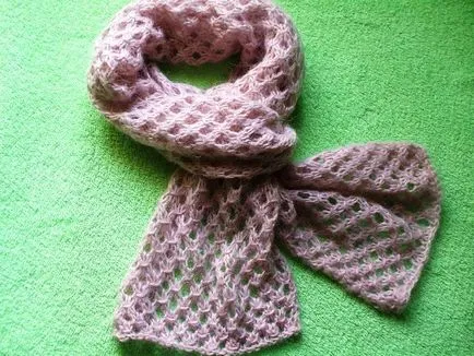 Ажурна шал ажурна шал, игли за плетене, плетене на една кука
