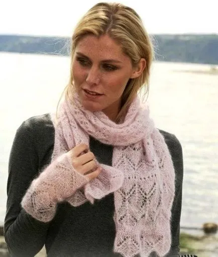 Ажурна шал ажурна шал, игли за плетене, плетене на една кука