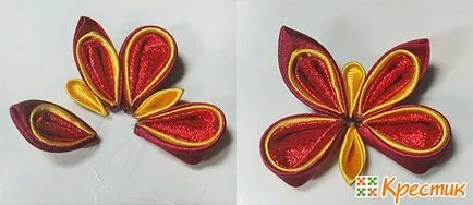 Butterfly в областта веднъж kanzashi майсторски клас 3