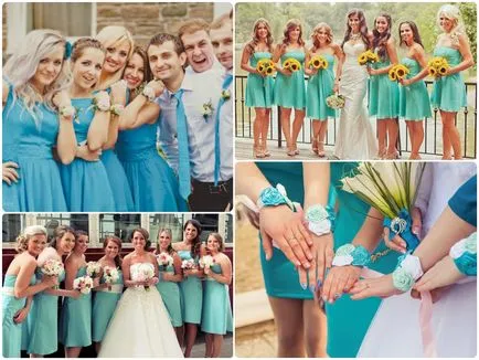 Turquoise сватбена украса и снимка
