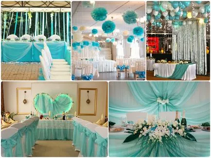 Turquoise сватбена украса и снимка