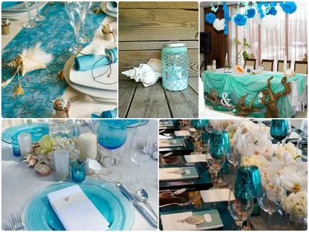 Turquoise сватбена украса и снимка