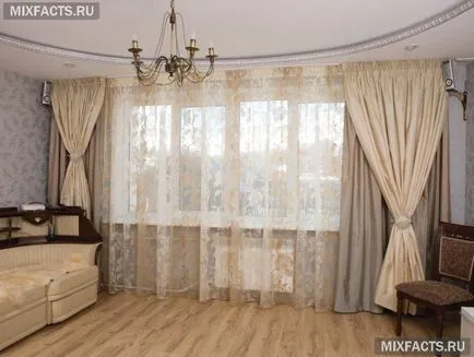 Дизайнът на прозорците в идеите хола и снимките