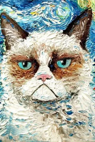 Гръмпи котка - много ядосан котка - известната котка