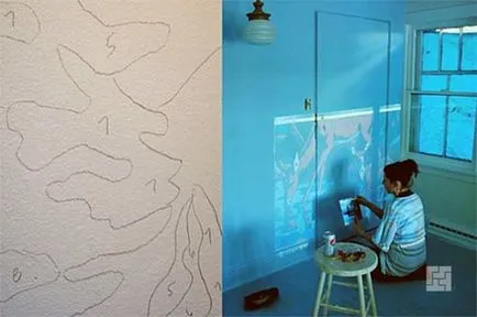 Рисунки по стените със собствените си ръце - които могат да бъдат направени в един апартамент, на тапетите в детската градина,