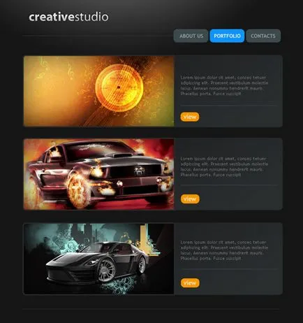 Начертайте шаблон за сайта на Creative Studio