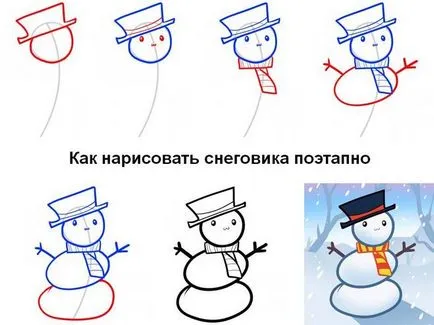 Как да се направи снежен човек молив етапи