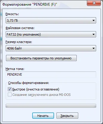Как да форматирате флаш устройството към NTFS или FAT32