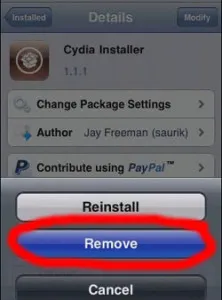 Как да премахнете напълно Cydia