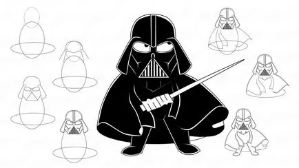 Как да нарисувате Дарт Вейдър от филма - Star Wars