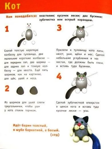 Как да си направим една котка, котката от пластелин